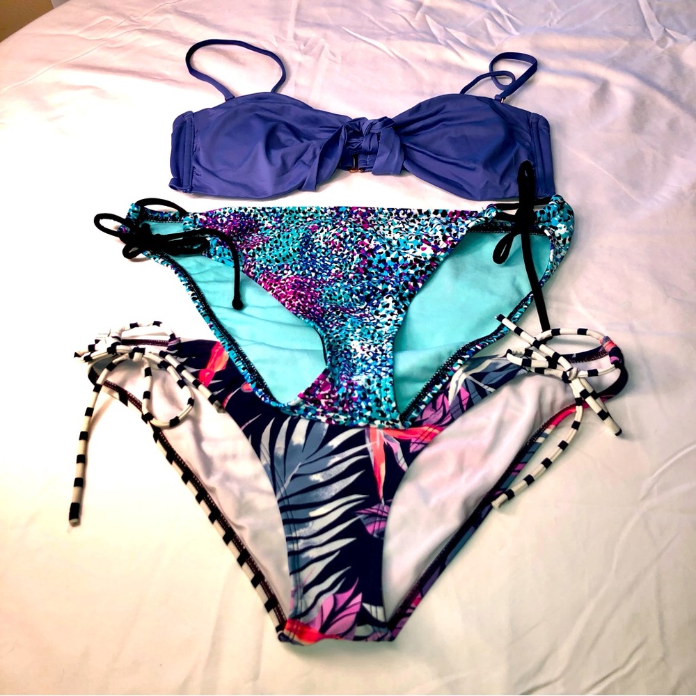 ROXY Bikini Swimsuit with Extra LIVE LOVE DREAM Bottom Bundle - Large